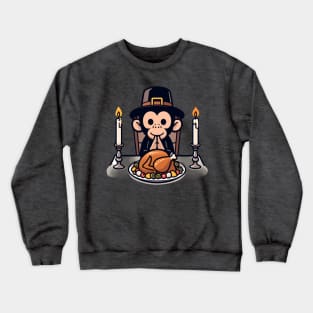 Happy Thanksgiving Baby Monkey Crewneck Sweatshirt